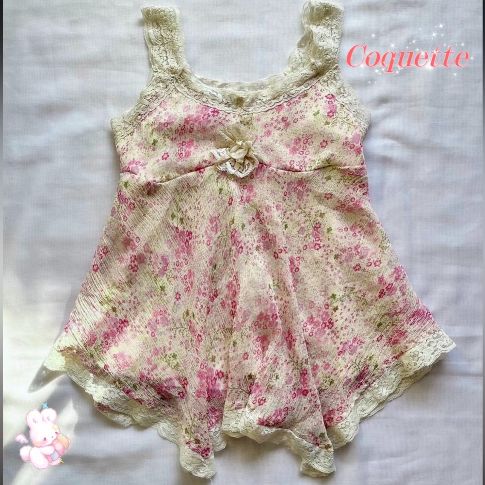 🌷RARE🌷VTG 2000s Y2K Mary Kate and Ashley Baby Doll FairyCore Set Top Skirt💫✨ - Picture 1 of 10